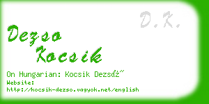 dezso kocsik business card